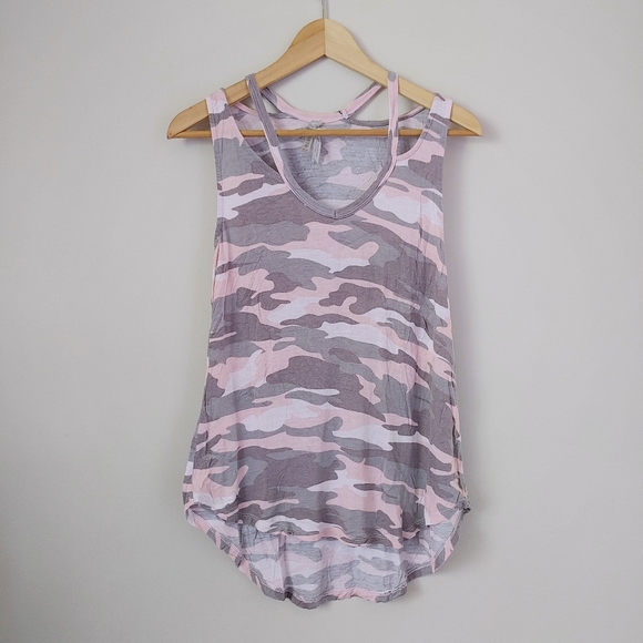 Jo & Co. Camo Tank Top Pink Grey Size Medium - Picture 1 of 11